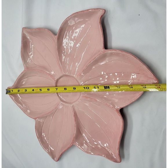 Rae Dunn Vintage Magenta Flower Platter/chip & dip - Picture 2 of 5